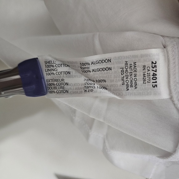 Dex Women Top Blouse White Plus Size X Fit 14/Large Short Sleeves Lace Front 312 - Picture 7 of 9